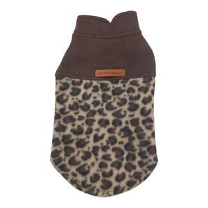 Yikeyo Soft Brown Leopard Print Dog Shirt - Size Medium